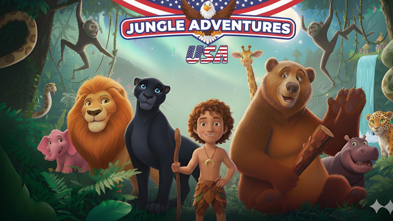 The Jungle Book Mowgli and The Black Panther🌴3D 4K Bedtime Stories for Kids in English  