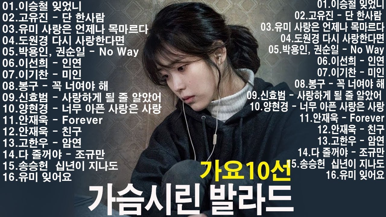 1990~2025 한국 감성 발라드 명곡 TOP 100 🎵 마음을 울리는 인기 노래 모음 SG워너비, 씨야, 김범수, 이승철
