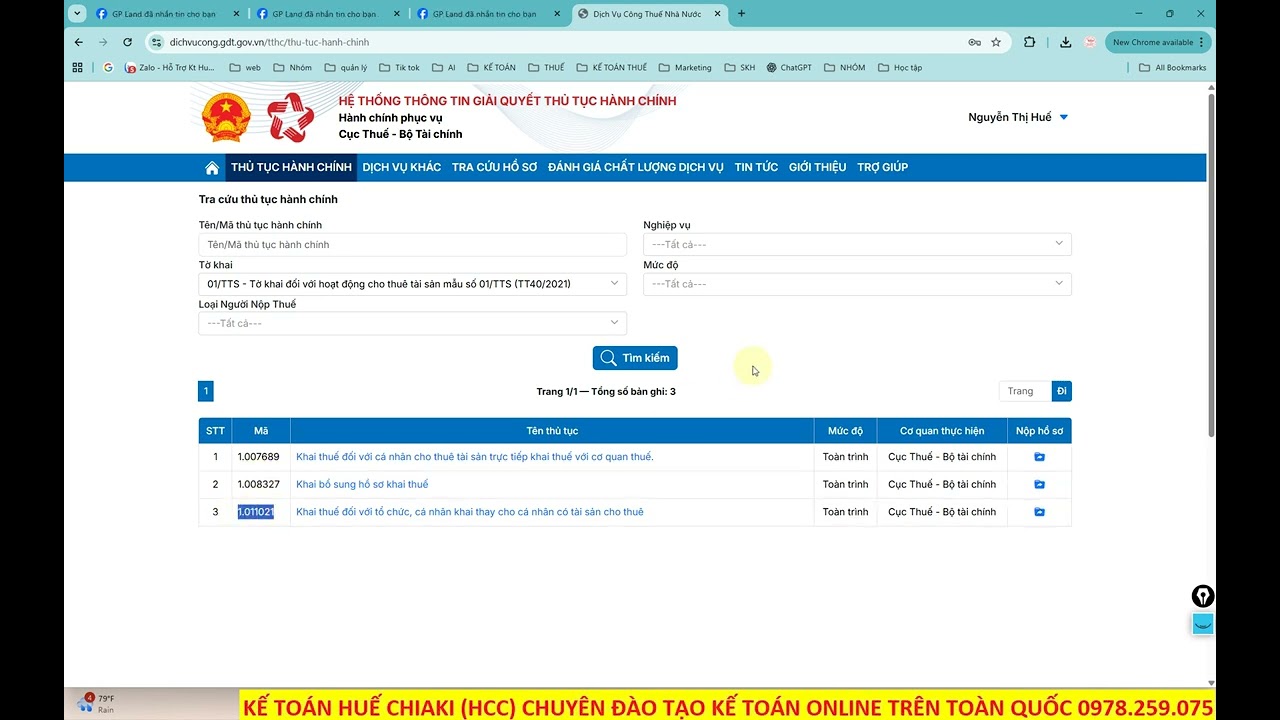 Cách kê khai cho thuê Tài sản trên trang Dịch vụ công P1