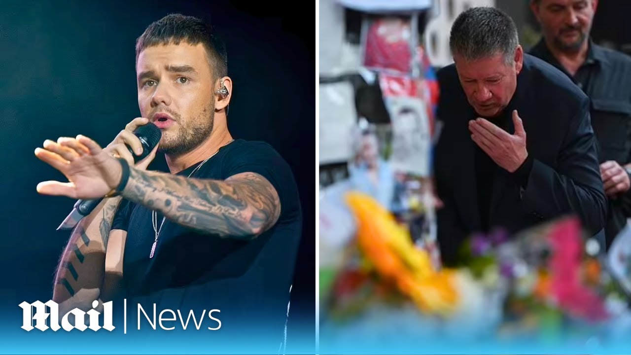 Liam Payne's heartbroken father reads tributes left outside hotel after One Direction singer's death