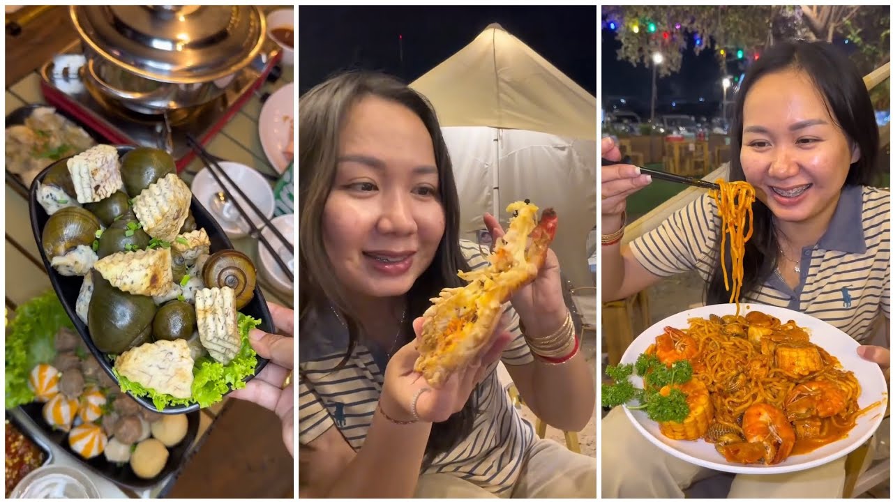 កោះនរា សាន់សេដ 🦀គេបាយលើយន្តហោះ ខ្ញុំបាយក្រោមយន្តហោះ 🤣 ម៉ោង2ហើយបានទៅ ដើរលែង