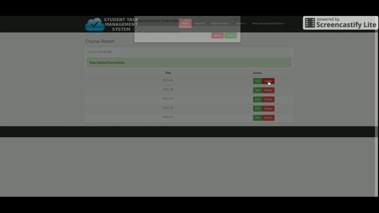 PHP and MySQL Project on Student Task Management System
