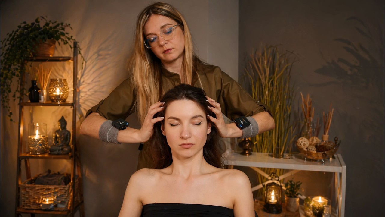 💈ASMR Massage Technique by Barber Lady Marta