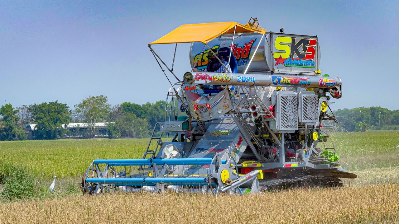 รถเกี่ยวข้าวศรีโกศักดิ์ sks turbo เสี่ยเรกแปดริ้วจัดให้ 