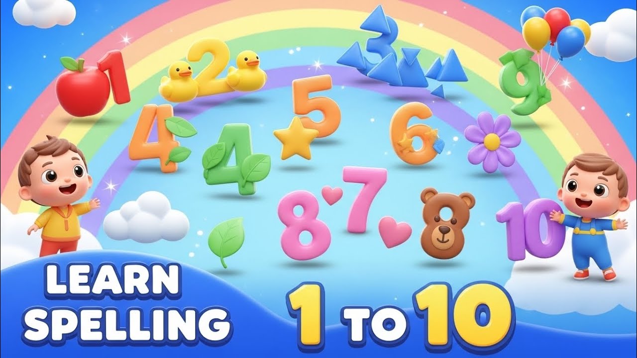Learn Spelling 1 to 10 | Easy Numbers Song for Kids