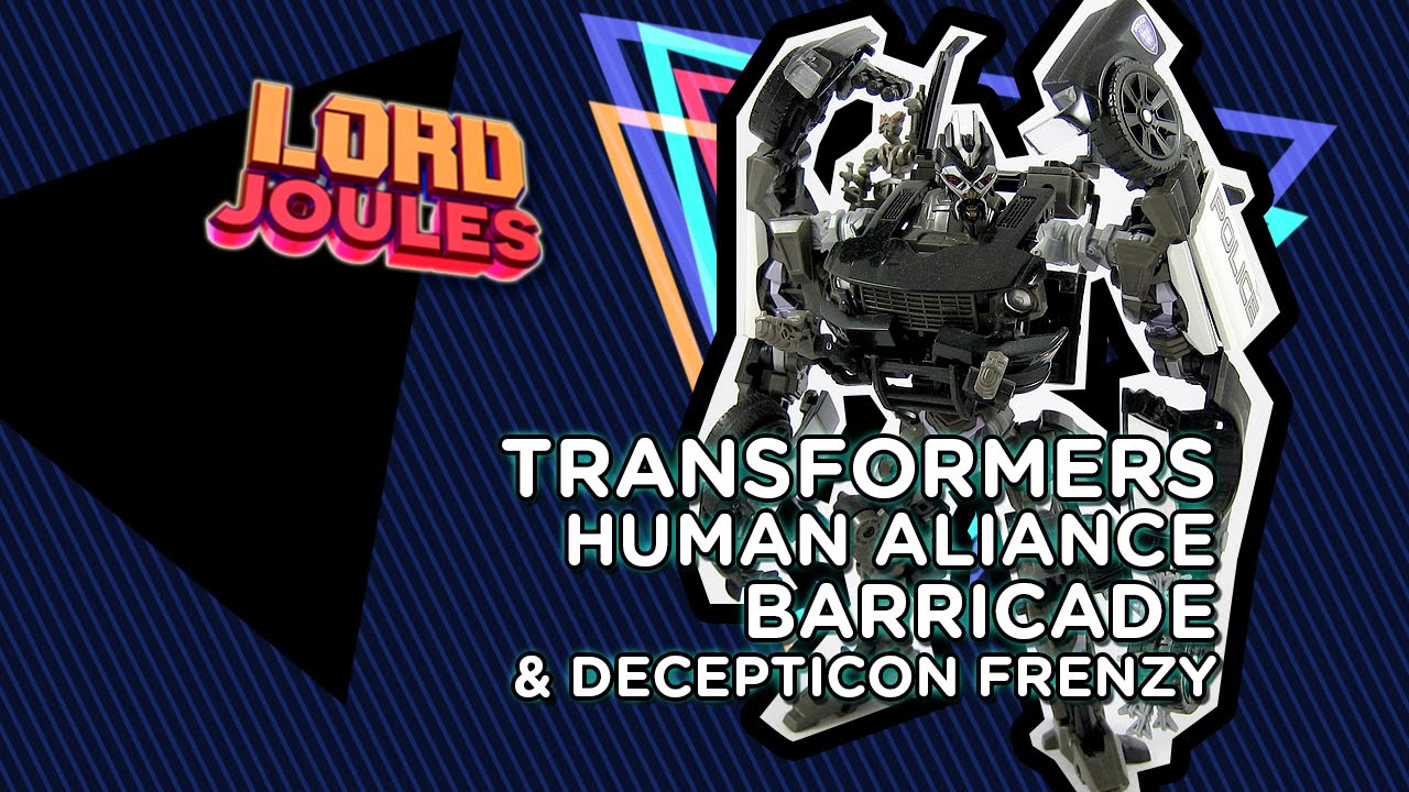 Transformers Human Alliance Barricade & Decepticon Frenzy en español