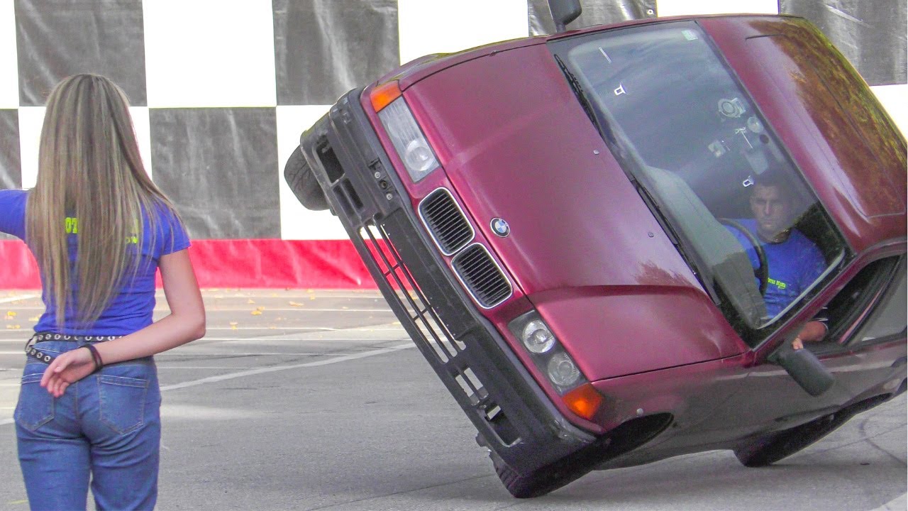 Insane Car Driving on Two Wheels, Drifts, Donuts and more Great Skills. Italy Motor Show