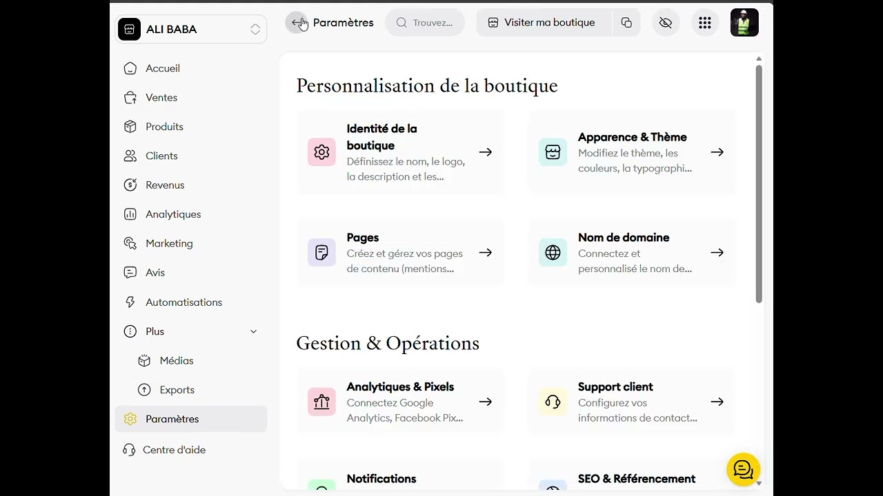 premier pas dans chariow