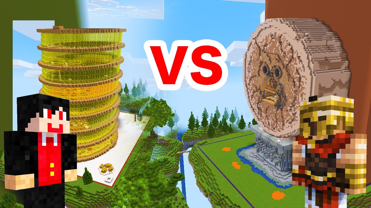 頑張って作ったタワー vs 真実の口！！攻城戦ベッドウォーズ