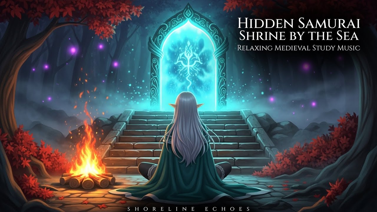Hidden Samurai Shrine by the Sea | Relaxing Harp for Deep Focus