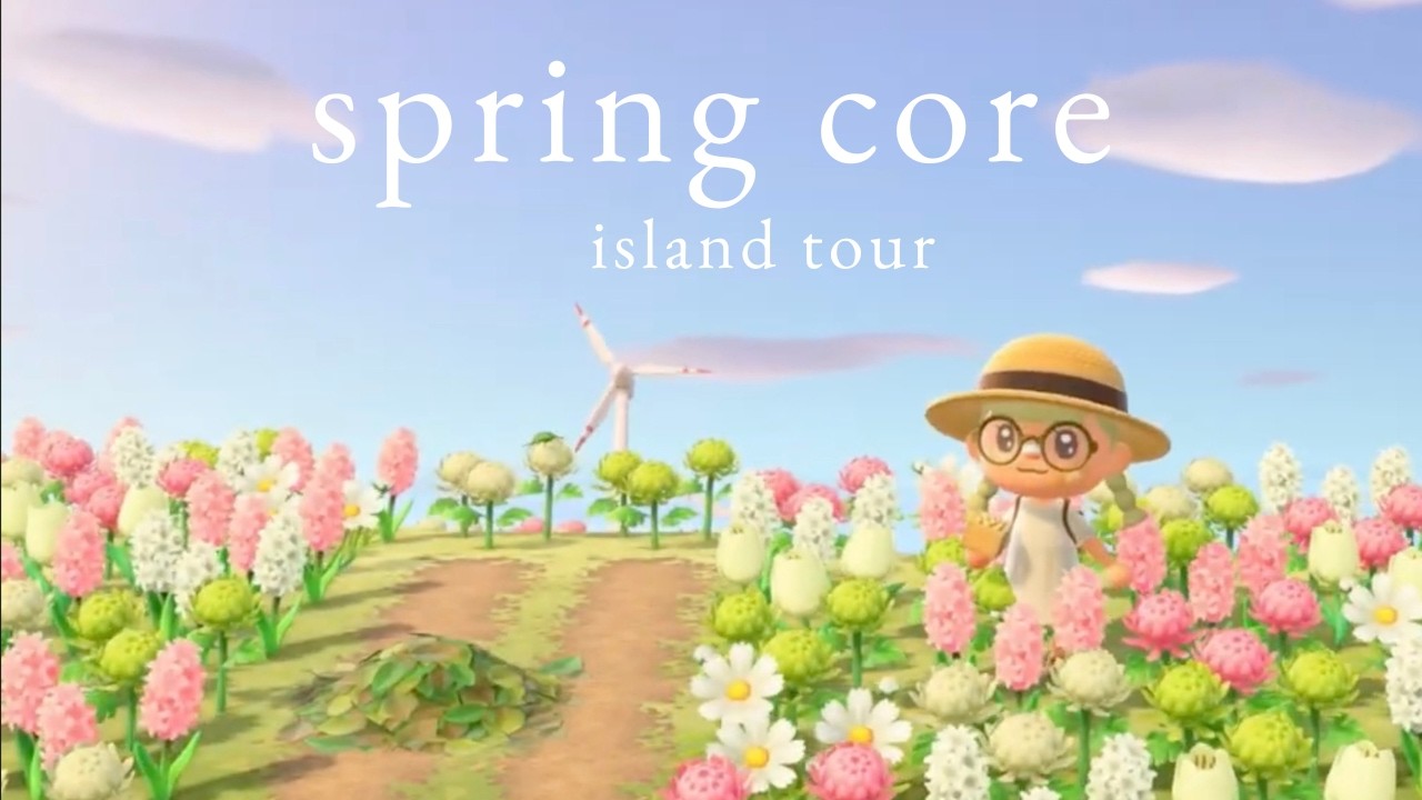 🌷 spring core flower field island tour | cozy animal crossing asmr 