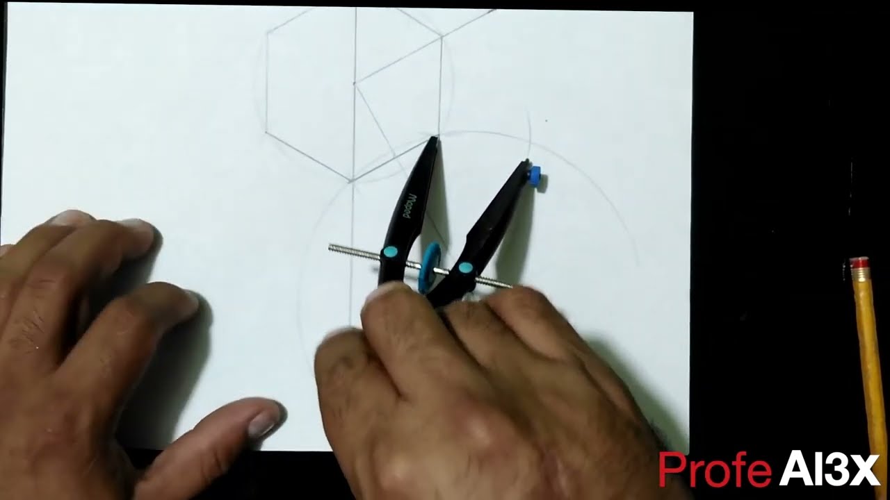 Contrucción de una Pirámide Hexagonal Geometría.