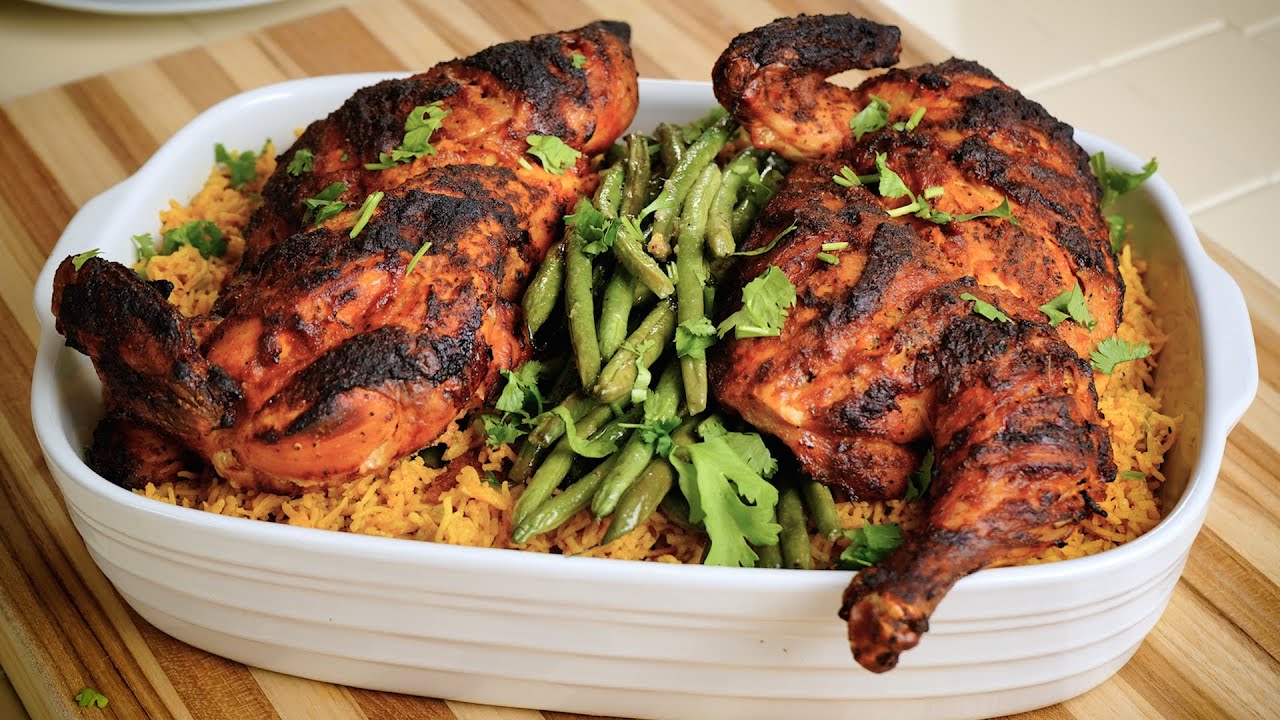 Make this Roasted Chicken with Delicious Marinade and Spiced Basmati Rice | Roasted Chicken Mandi