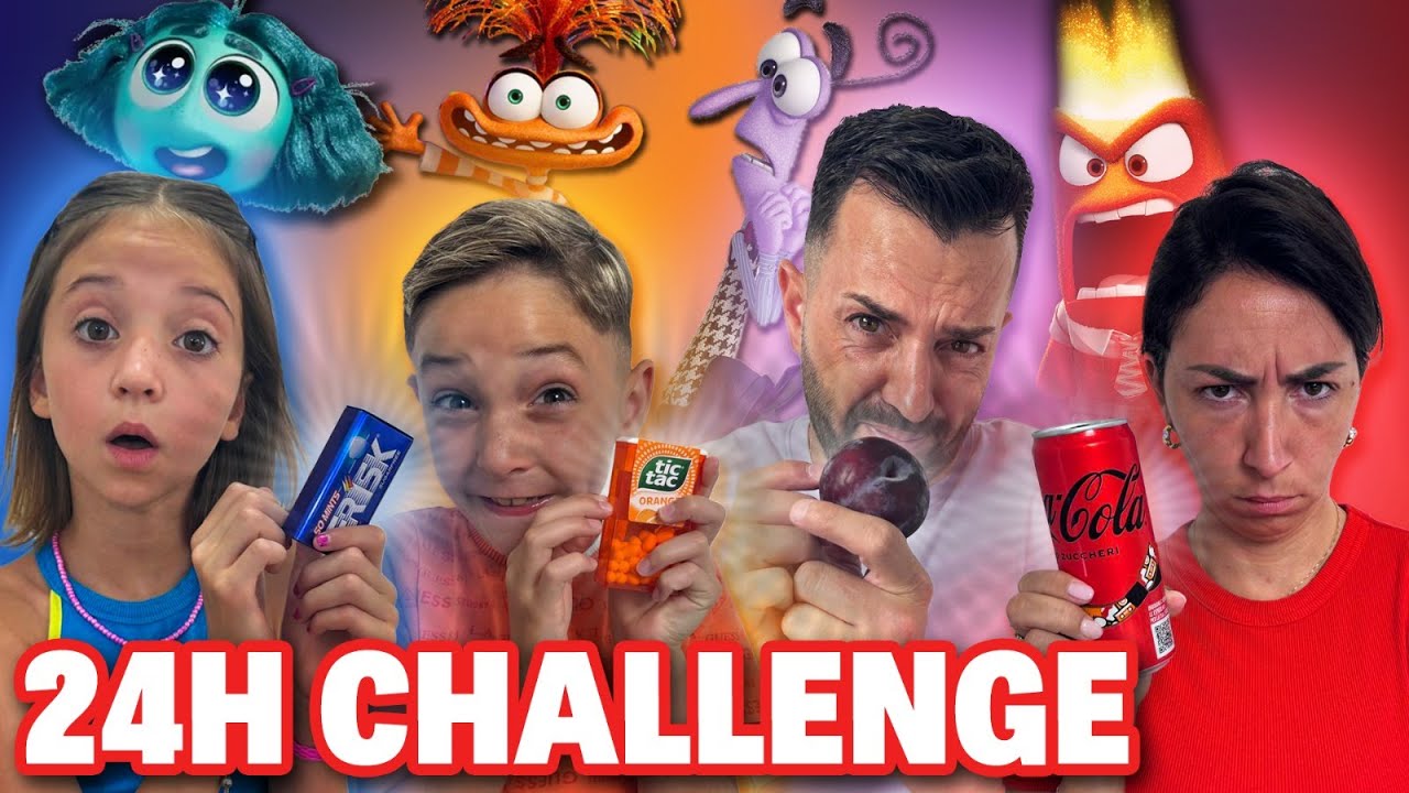 MANGIAMO SOLO CIBO DEL COLORE DELLE NUOVE EMOZIONI, INSIDE OUT 2 CHALLENGE! FIGLIACHIARA E' INVIDIA!