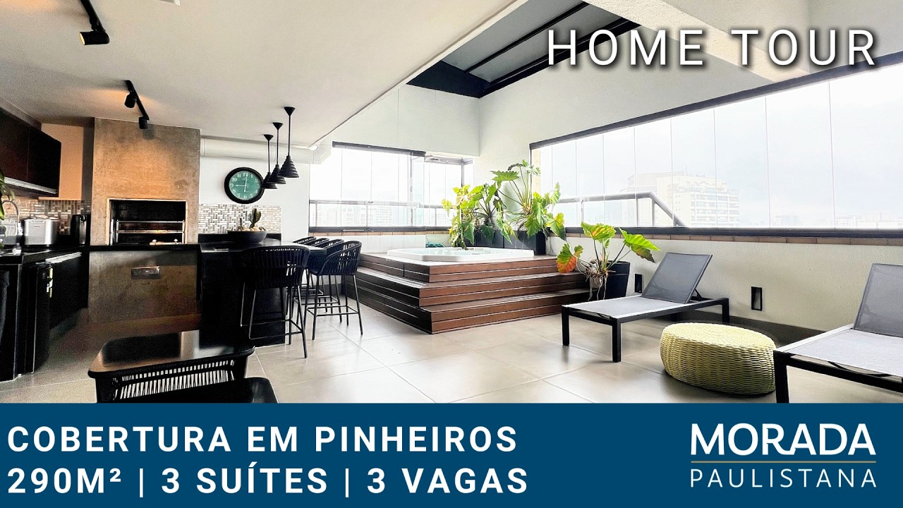 Cobertura mobiliada em Pinheiros com 290m², 3 suítes e 3 vagas - São Paulo - SP - MRP260