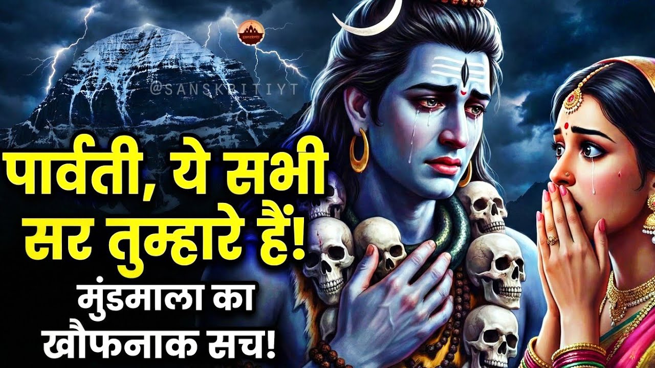 शिवजी के गले में लटकी 108 खोपड़ियाँ किसकी हैं? 😱 मुंडमाला का असली सच! Mundmala ka rahaysa #shiv
