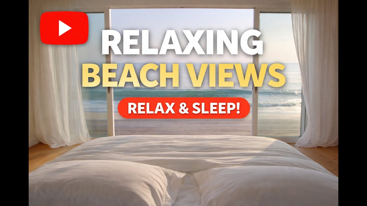 Relaxing Beach Views 🌊 Ocean Waves for Sleep, Stress Relief & Deep Relaxation