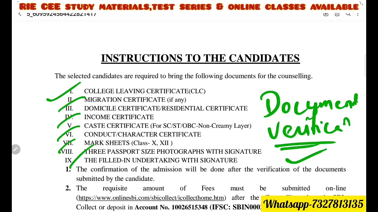 RIE CEE 2022 || WHEN TO DO FEE PAYMENT IN ALL RIEs || most important video