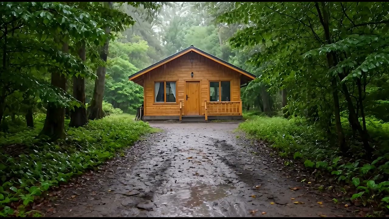 Rainy Forest Cabin 🌧️ Cozy Night Sleep Sounds