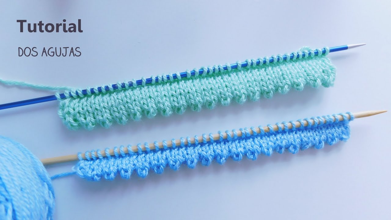 Como tejer Punto Elástico forma Picos Dos Agujas, Palitos.Curso Principiantes. Explicación Completa