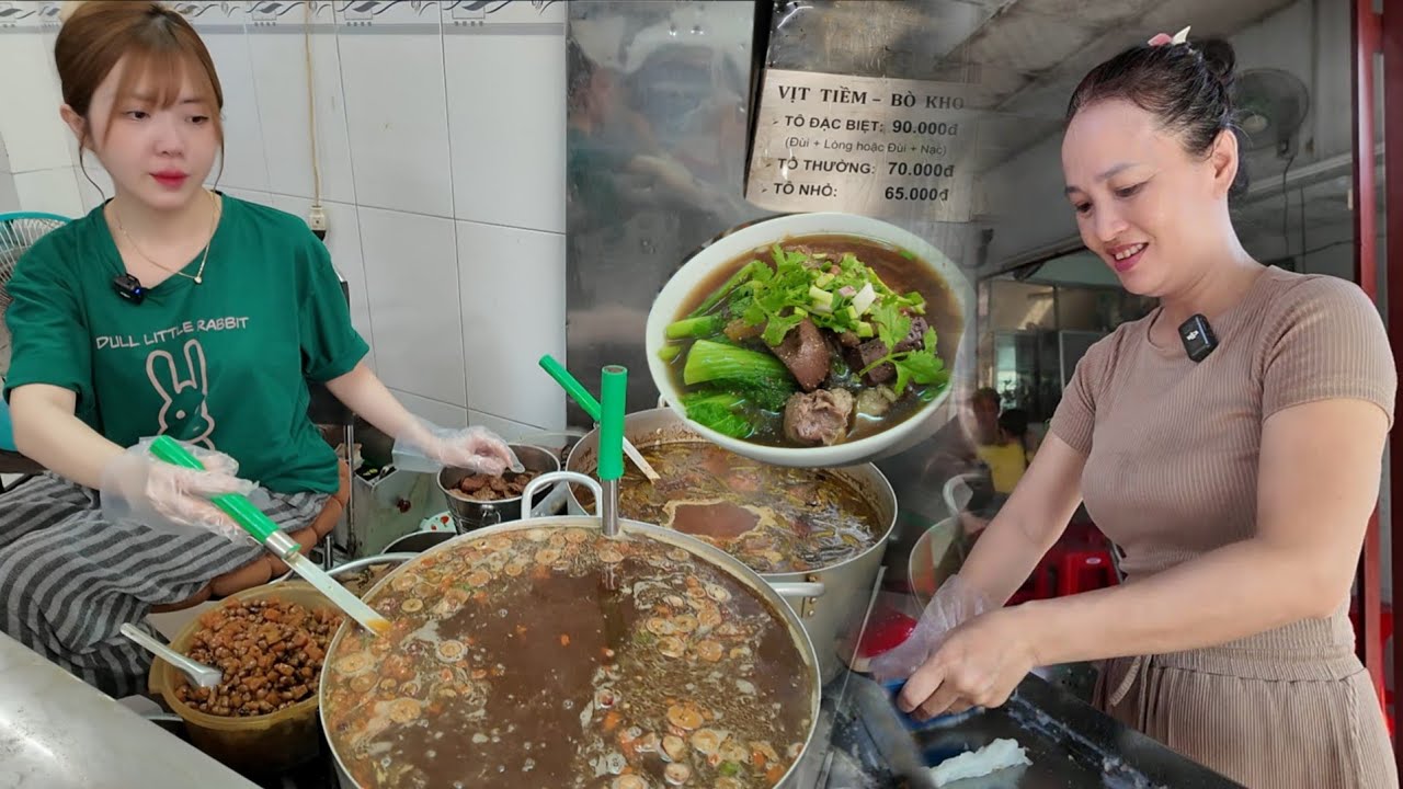 Đây 2 người đẹp bán mì vịt tiềm và bánh cuốn nóng ở miền tây I Long Xuyên TV 