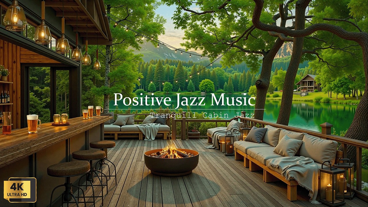 Forest Jazz Melody For Positive Mood | Soft Jazz Music In Cozy Living Room Ambience To Stress Relief