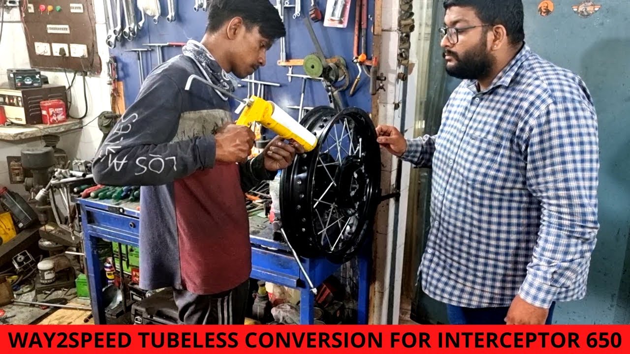 WAY2SPEED TUBELESS CONVERSION DONE FOR MY INTERCEPTOR 650 | WAY2SPEED TUBELESS CONVERSION PROCESS |