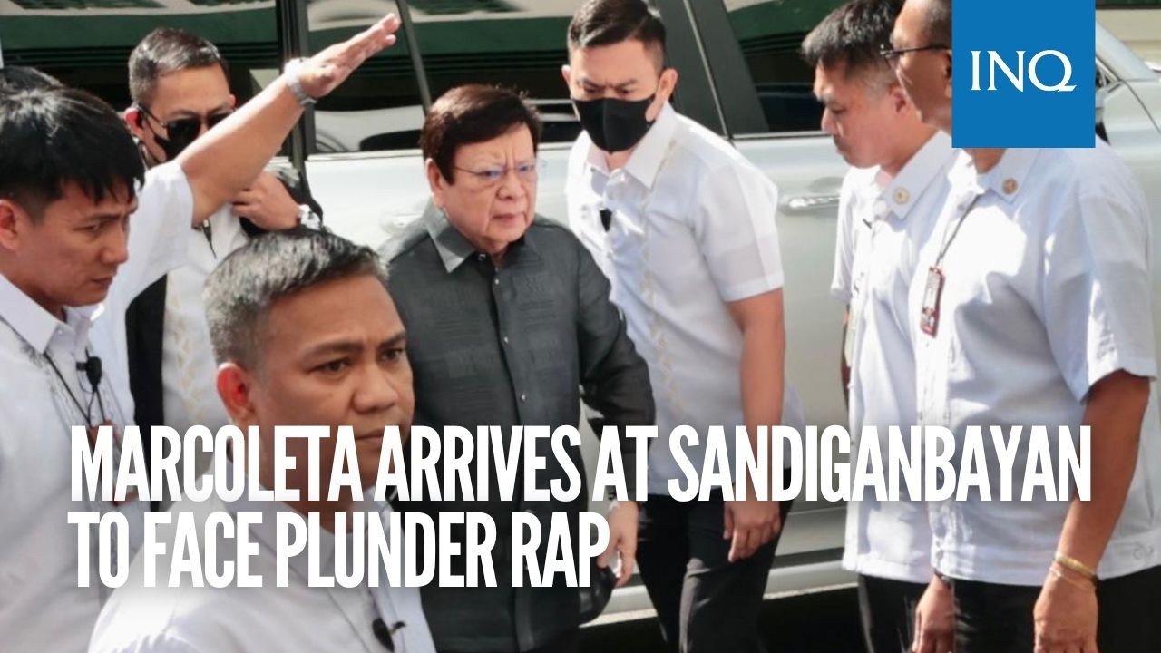 Marcoleta arrives at Sandiganbayan to face plunder rap