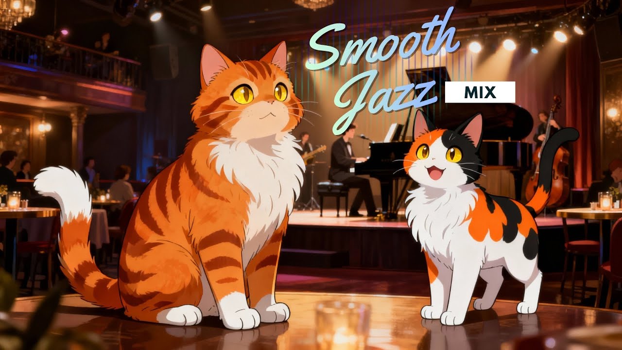 Relaxing Music for Work & Study with Chester & Aurora 🎷 Smooth Jazz Night (1h+) [Stream Safe]