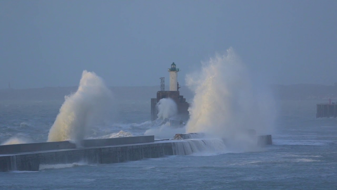 Digue Carnot 15 décembre 2019 fort coup de vent ! Cote d'Opale spot de pêche mer vagues Boulogne/mer