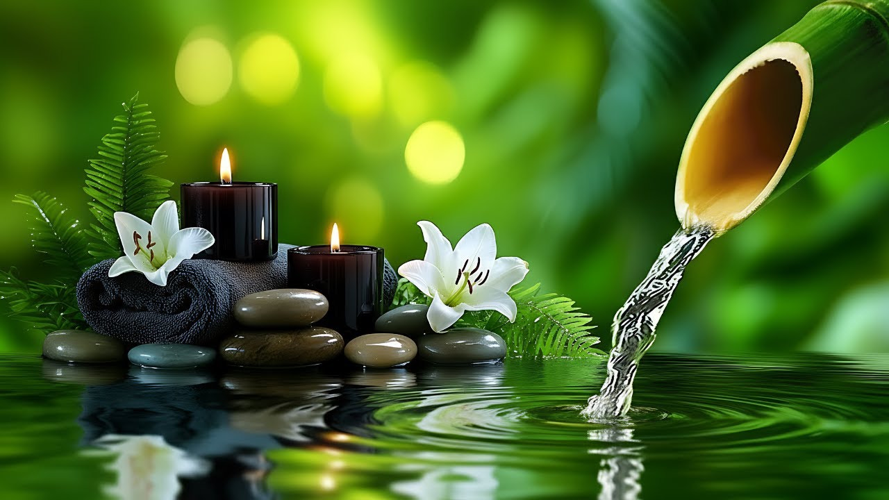 Relaxing Music with Bamboo Water Sounds 🌿 Deep Sleep Music, Meditation, Stress Relief, Spa, and Yoga