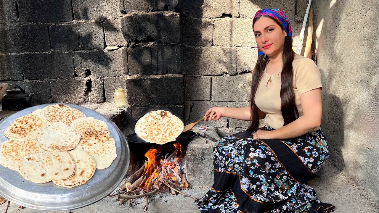 No Oven , No Stove ! Traditional Village Bread | Village Life iran