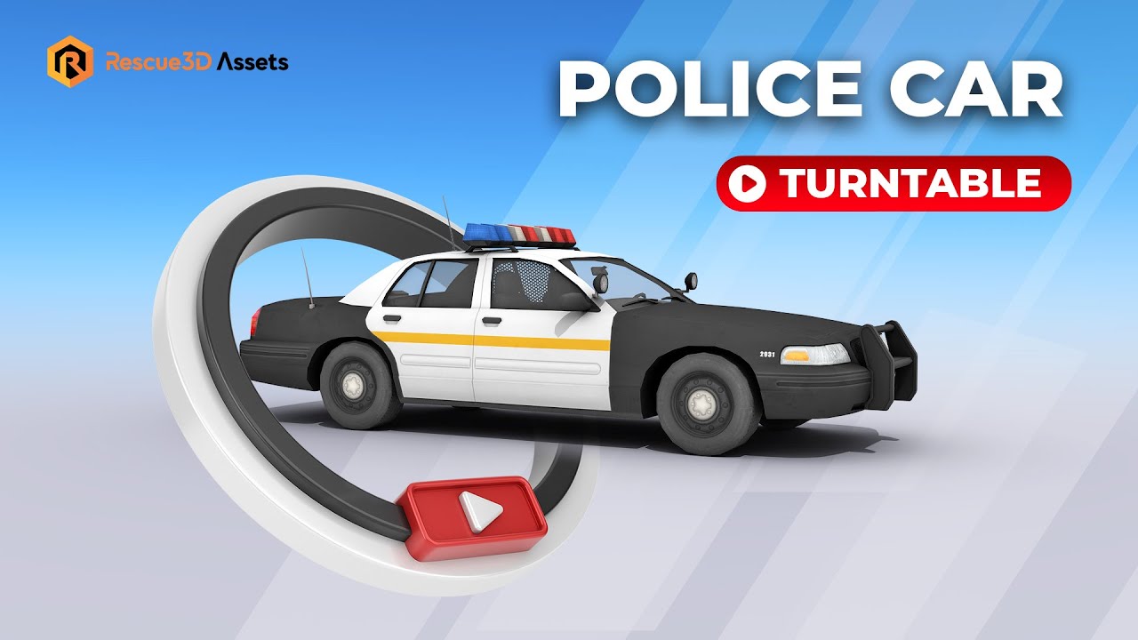 Police Car low-poly 3D model by Rescue3D Assets
