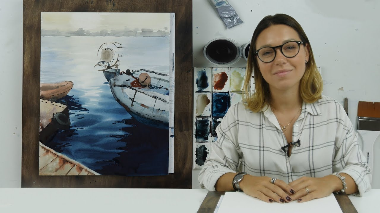 Экспресс-урок по акварельной живописи «Причал» | Как нарисовать причал поэтапно