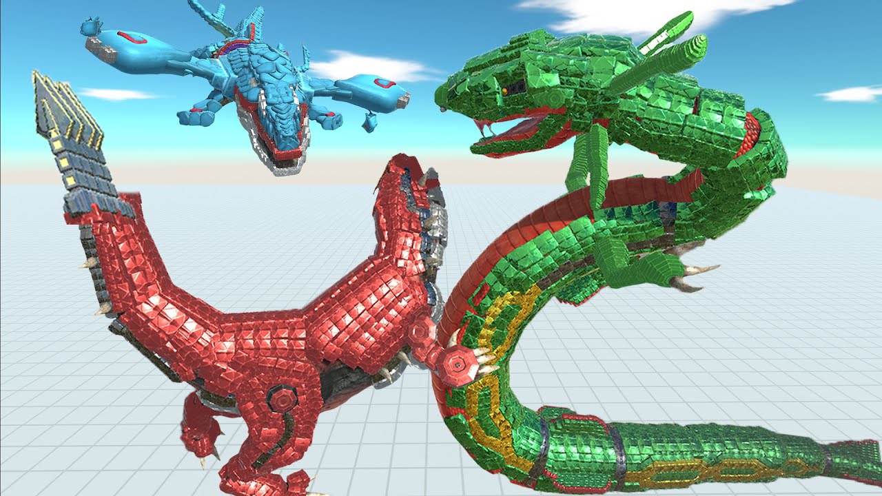 Legendary Pokemon Battle Royale - Animal Revolt Battle Simulator | RAYQUAZA vs Kyogre vs Groudon