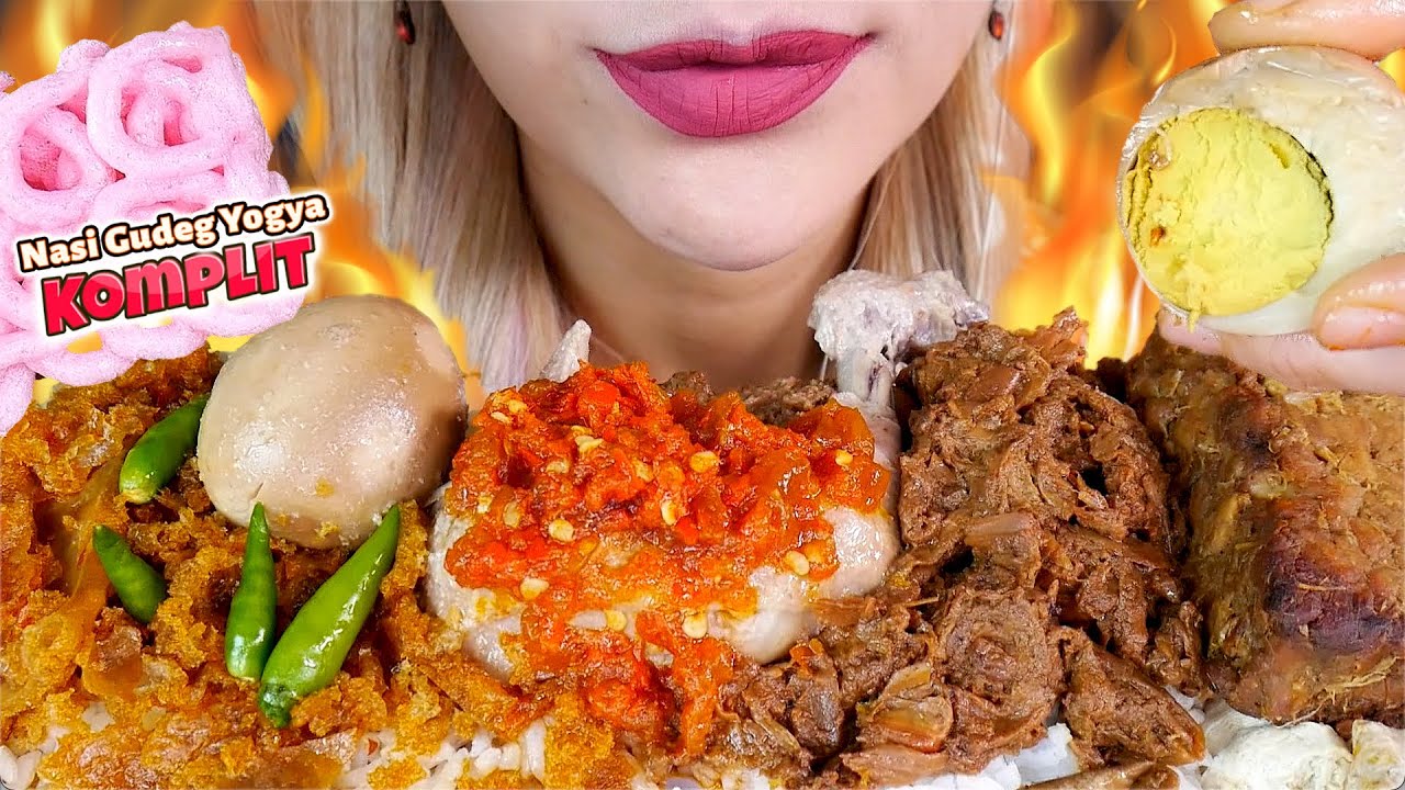 ASMR MUKBANG 😋💥NASI GUDEG SPECIAL SUPER KOMPLIT KHAS YOGYAKARTA💗 COCONUT SPICED GUDEG RICE🥥