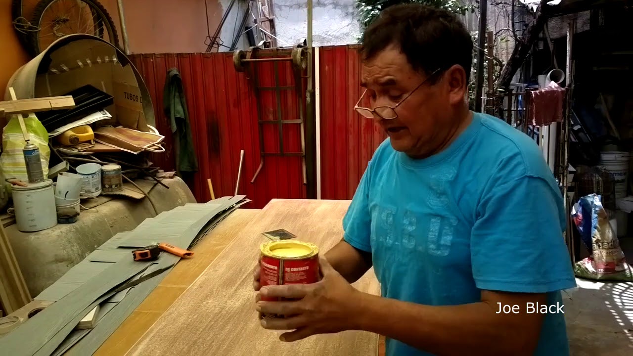 Transforma La Madera Pegando Chapa de Madera. Pegamento de Contacto.