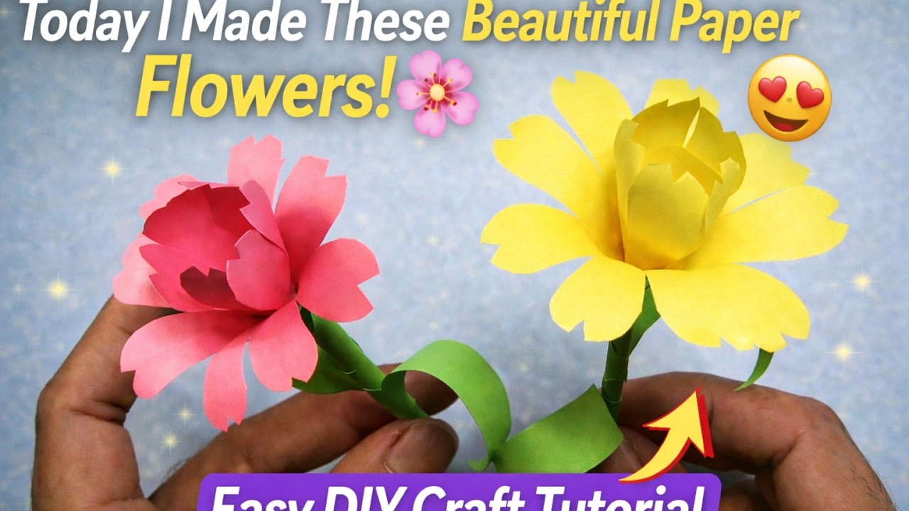 Today I Made These Beautiful Paper Flowers 🌸😍 | Easy DIY Craft Tutorial