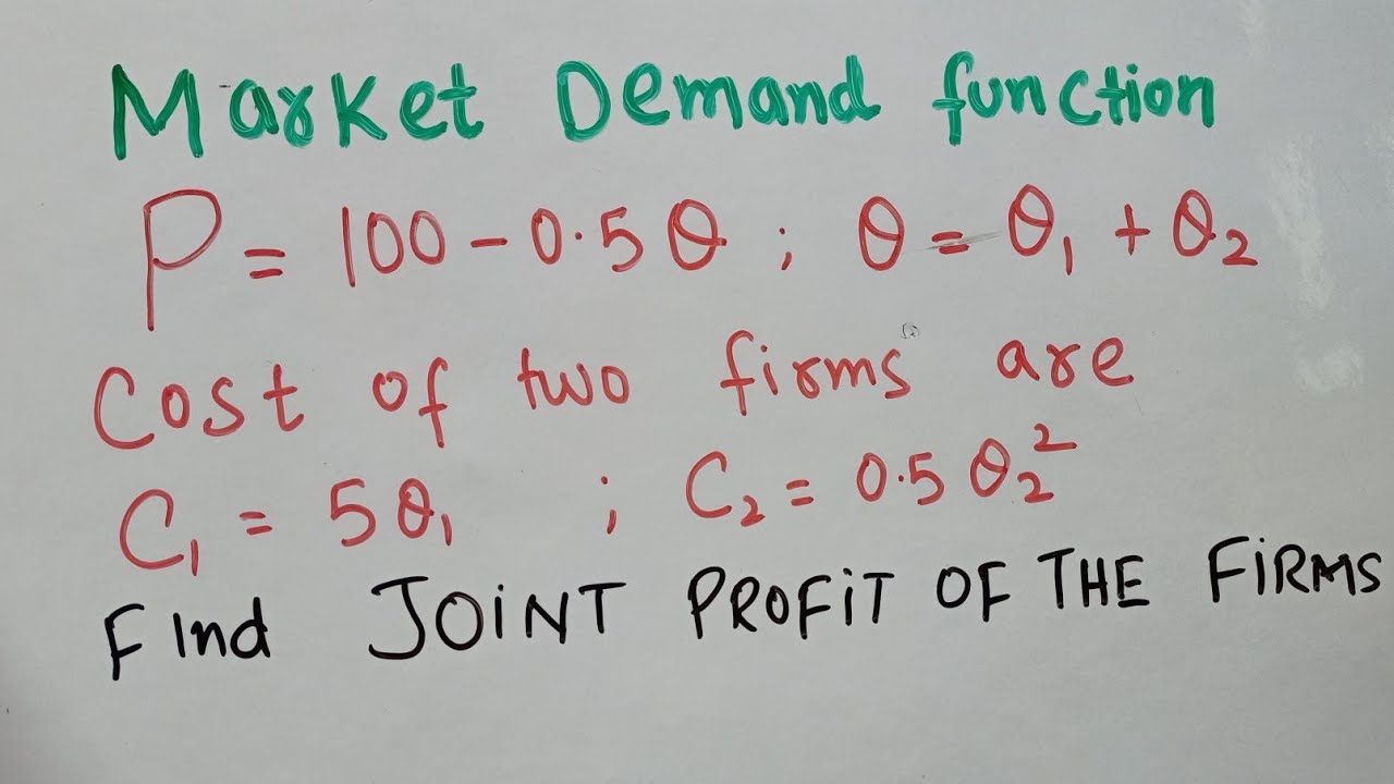 joint profit of two colliding firms with given Cost and market demand function