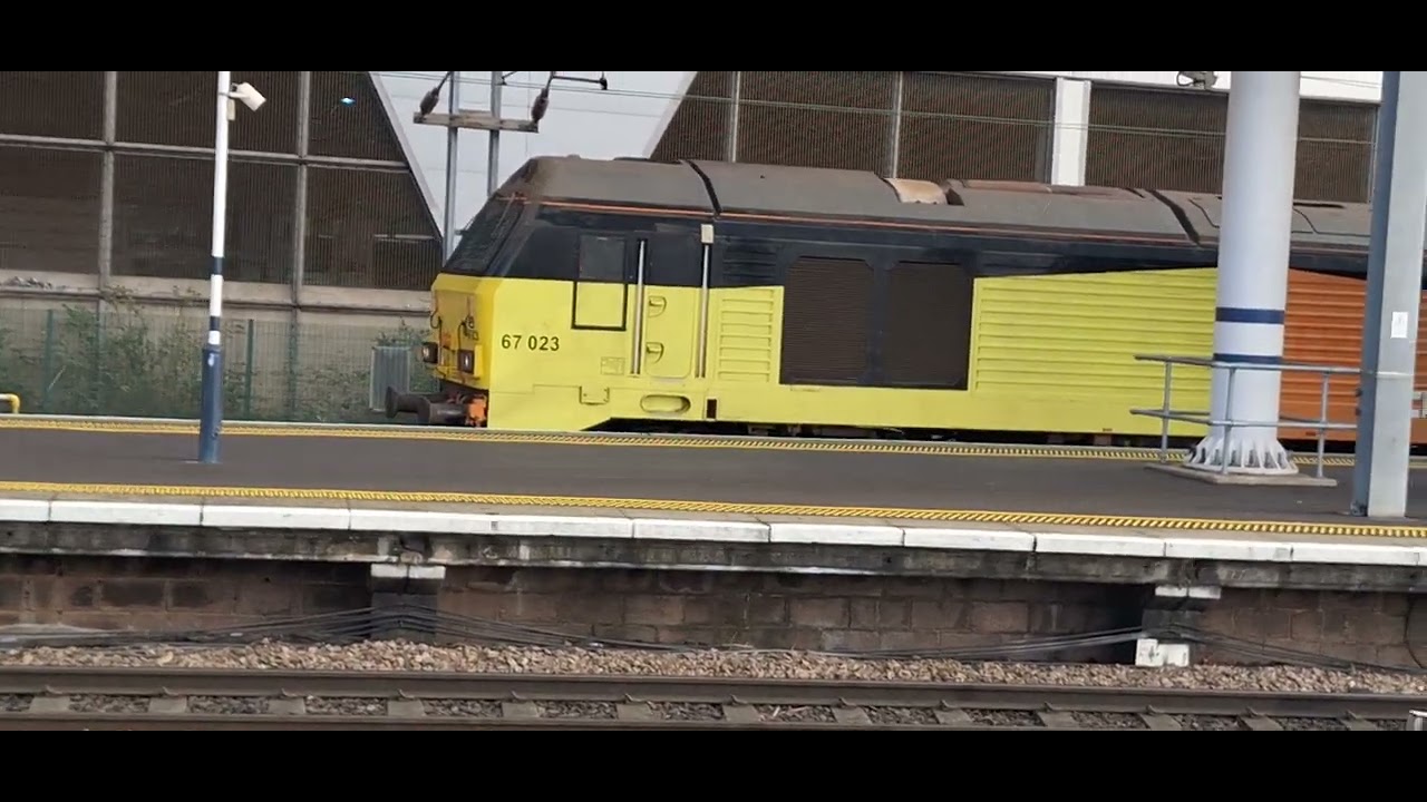Class 67 train at doncaster name steall