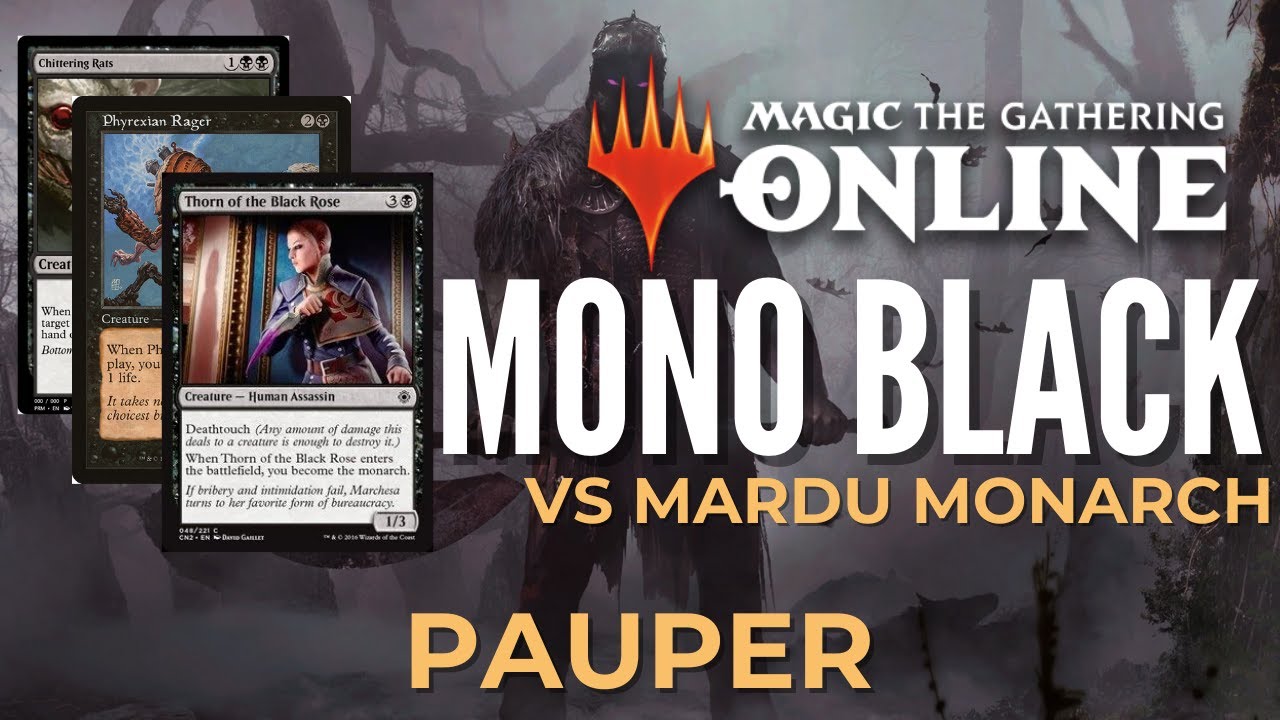 MTG PAUPER MONO BLACK CONTROL DECK - VS BOROS MONARCH