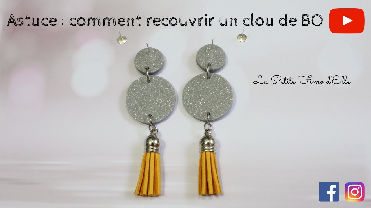 Astuce : comment recouvrir un clou de boucle d'oreille- La Petite Fimo d'Elle
