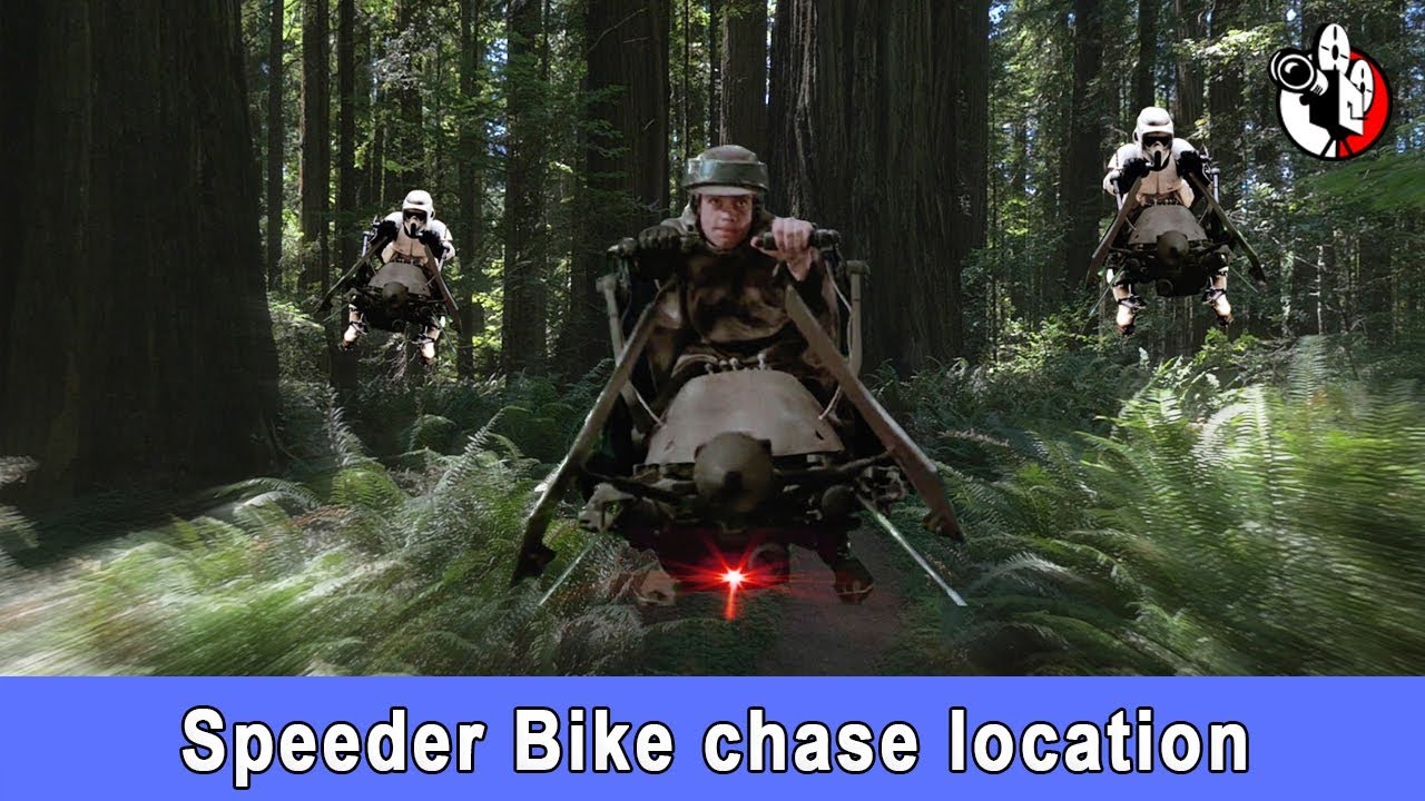 Return of the Jedi Speeder bike chase film location - California