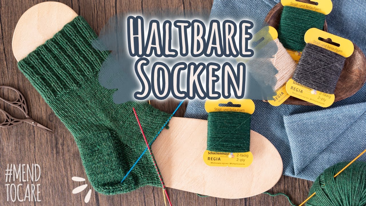 Ferse verstärken: Socken mit Beilaufgarn stricken - 