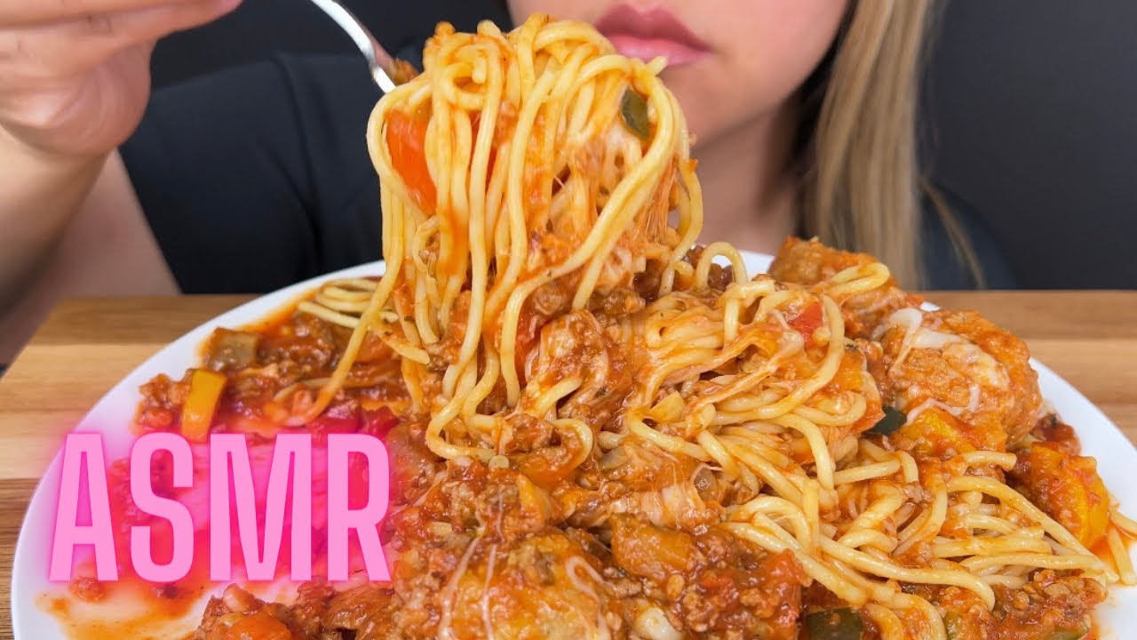 ASMR Spaghetti and Meatballs MUKBANG | No Talking