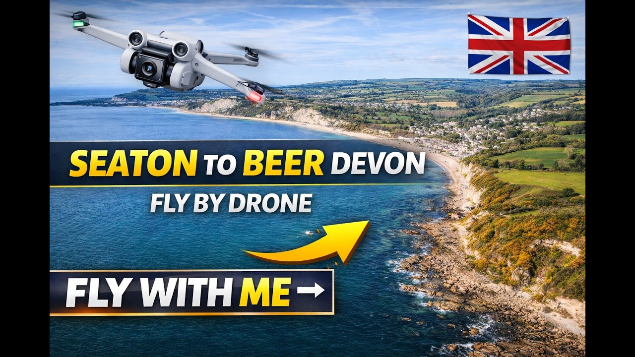 Seaton to Beer Devon fly by drone