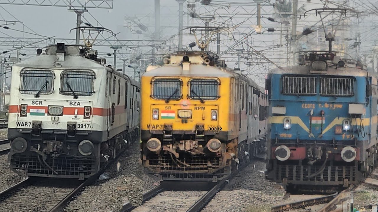 [part-4]Railfanning at Tenali station |  Ganga + cormandel+ kashi + goods+ extr,,+ Indianrailways .