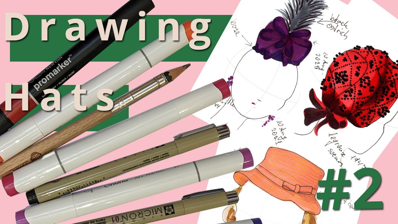 Vintage Millinery Fashion Illustration Hat Design Part 2