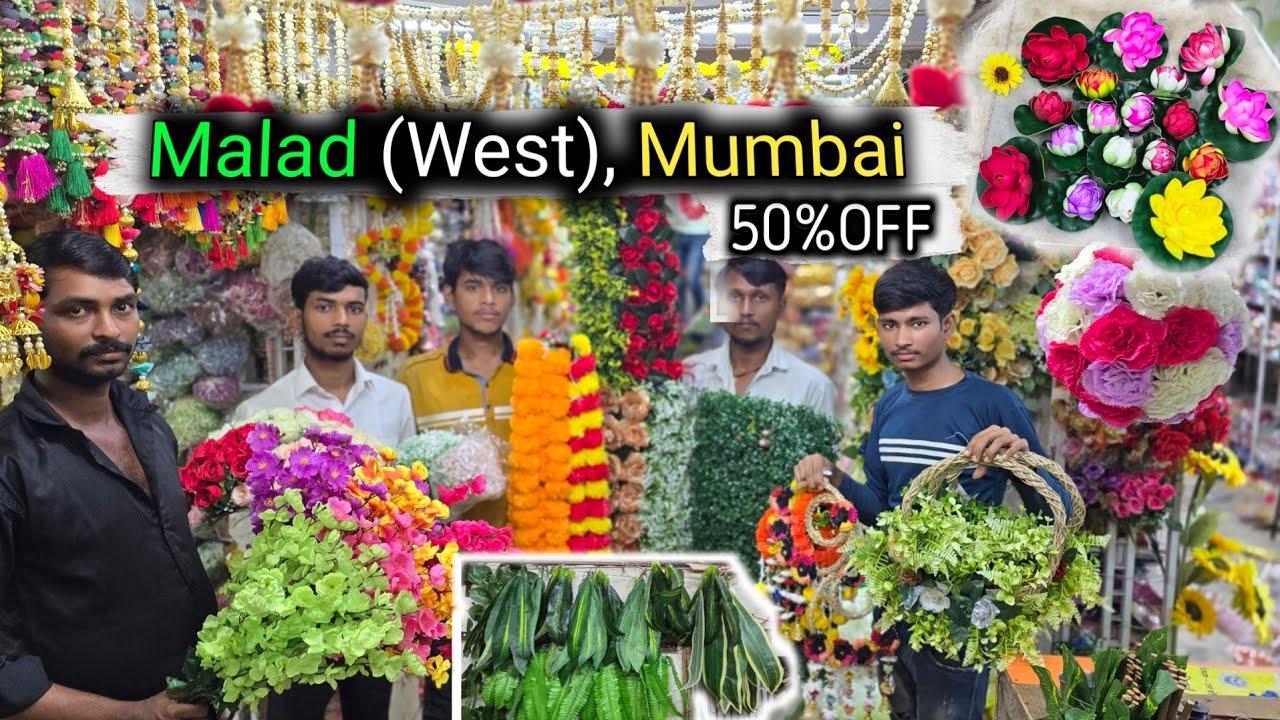 Artificial Plants Wholesale Market | Crawford Market Artificial Flowers | Ganpati decoration ideas