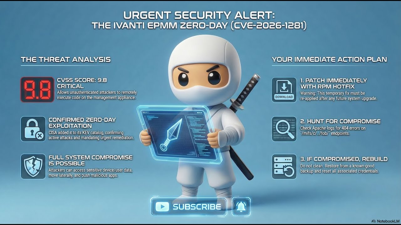 CRITICAL 9.8: Why You Must Rebuild Your Ivanti EPMM (CVE-2026-1281 Full Disclosure) #cybersecurity